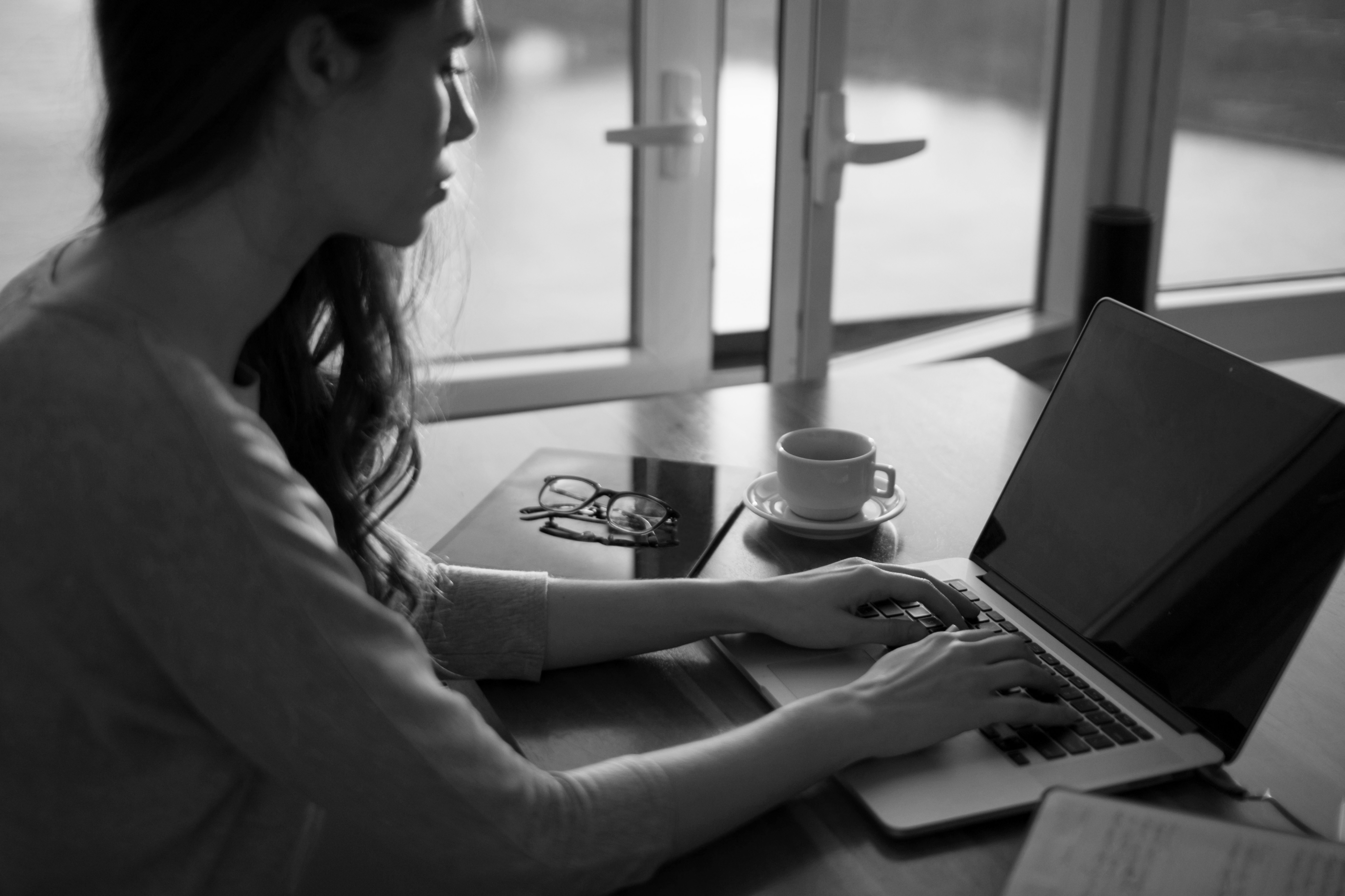 Woman using a laptop